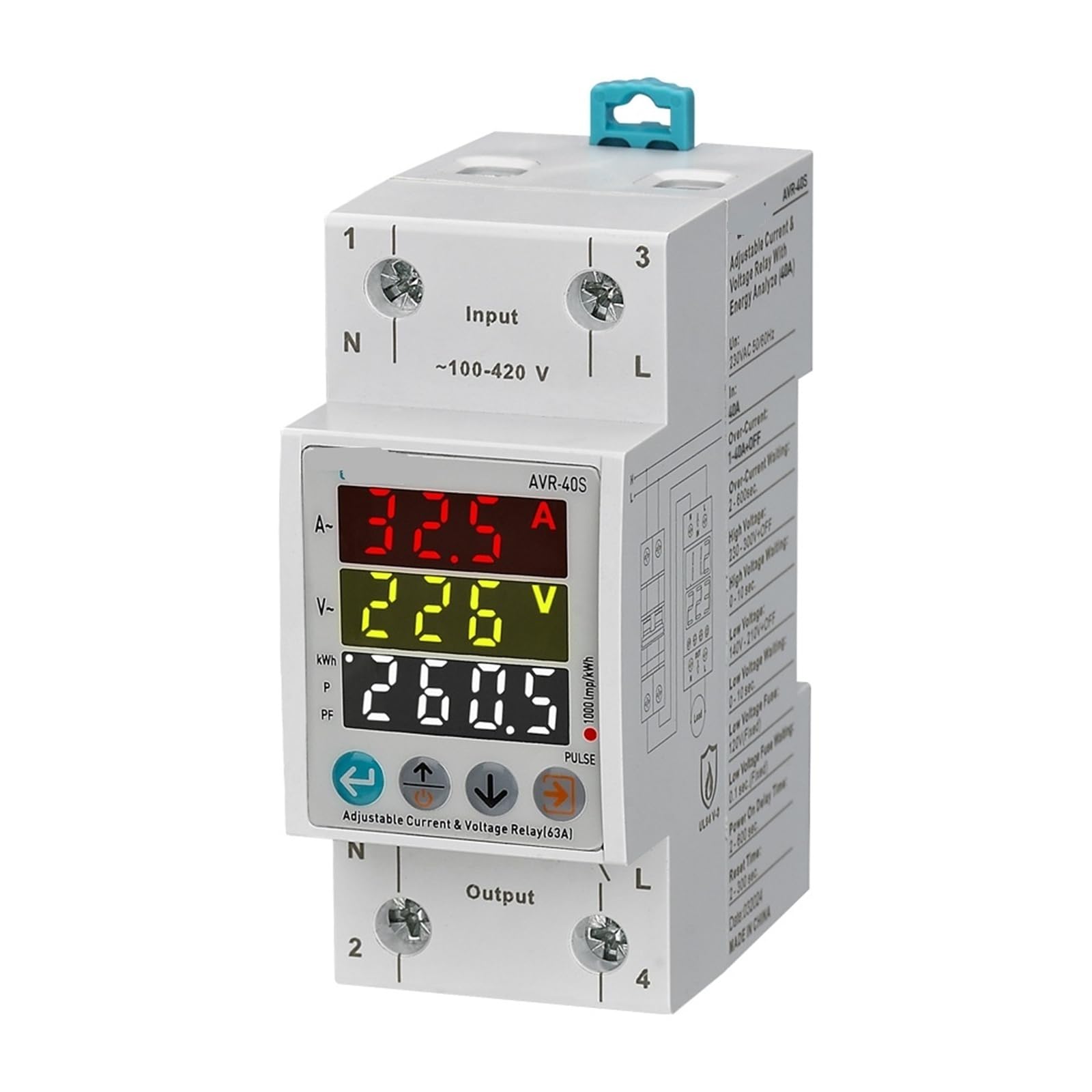 AVR-XXS Einstellbare Spannung Und Über-strom Schutz Relay40A 63A 1Pcs(63A) von URUJAMOY