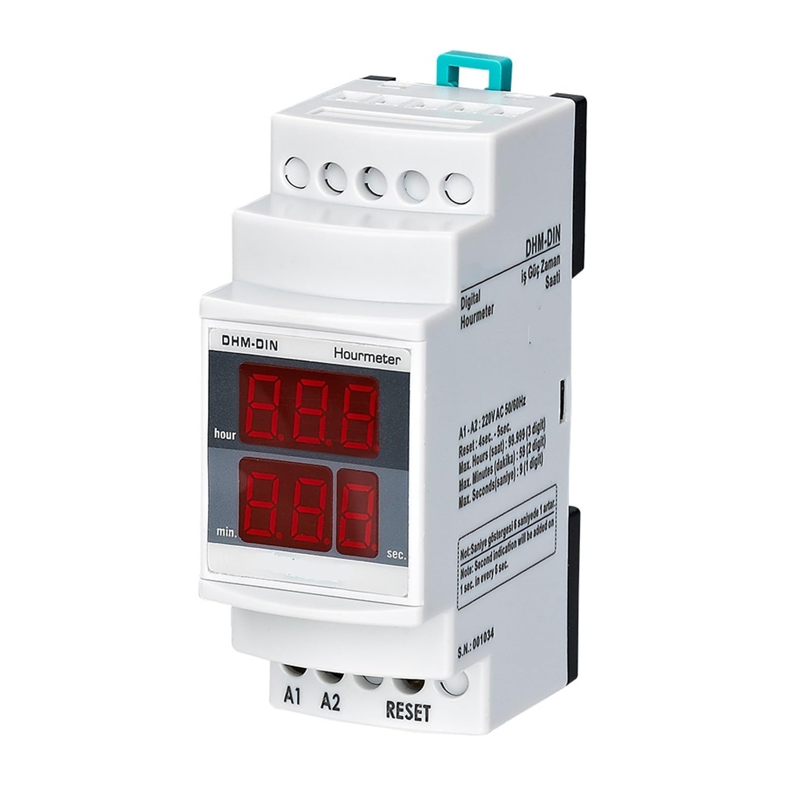 HDM-DIN Un 24VAC DC Un 12VAC DC Un 110VAC Un 220VAC Un 380VAC Betriebsstundenzähler 1St(Un 24VAC DC) von URUJAMOY