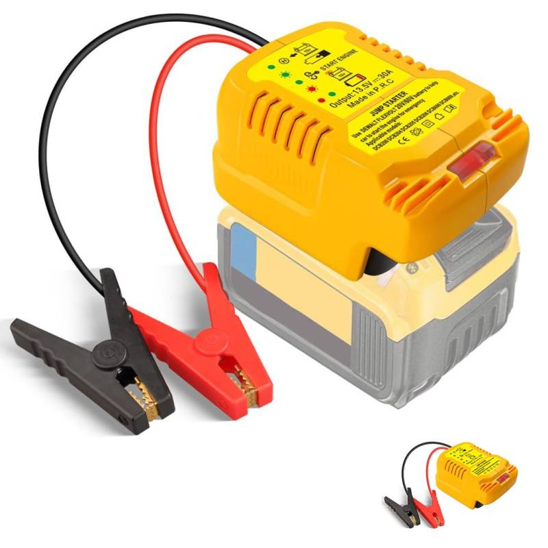 Auto Starthilfe Powerbank Adapter für DeWalt 20V Akku, Jump Starter Autobatterie-Booster mit 11AWG-Kabel, Auto Safe Batteriestarter (Batterie Nicht inbegriffen) von URUN