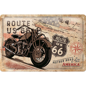 Blechschild Route 66 Mother Road Maße: 30x20 cm US Highways von US Highways