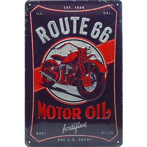 Blechschild Route 66 Motor oil Maße: 20x30 cm US Highways von US Highways