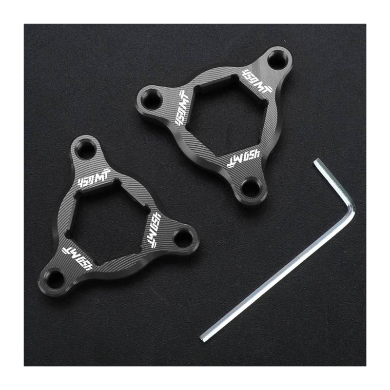 USAMZOM Gabel Vordergabel Einstellknöpfe Für CFMOTO 450MT 450 MT 2024 Motorrad CNC Federgabel Vorspannungseinsteller(Gris,with Logo) von USAMZOM