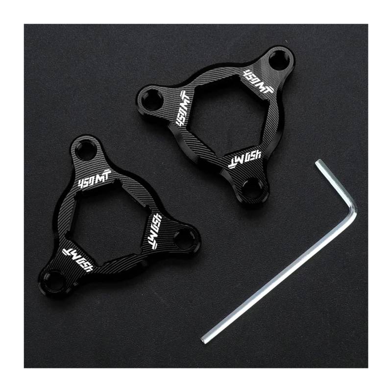 USAMZOM Gabel Vordergabel Einstellknöpfe Für CFMOTO 450MT 450 MT 2024 Motorrad CNC Federgabel Vorspannungseinsteller(Schwarz,with Logo) von USAMZOM