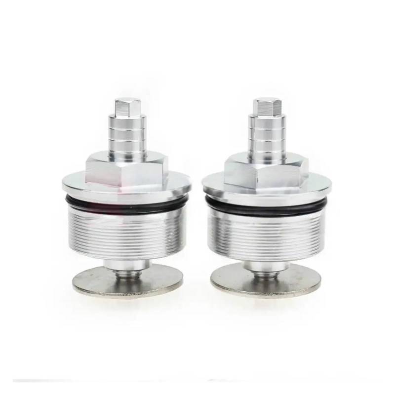 USAMZOM Motorrad-Stoßdämpferschrauben Für HON&DA CB750 1992-2008 CBF500 2004-2007 Motorrad Stoßdämpfer Vorne Schraube Gabel Abdeckung Vorspannung Einstellbare Gabel Bolzen(Silber) von USAMZOM