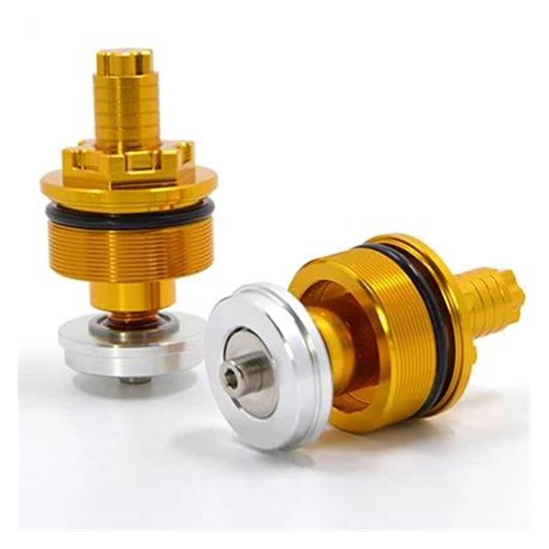 USAMZOM Motorrad-Stoßdämpferschrauben Für KA&WASAKI ER-4F 2011-2014 ER-6F 2006-2015 Motorrad Stoßdämpfer Vorne Schraube Gabel Abdeckung Vorspannung Einstellbare Gabel Bolzen(Gold) von USAMZOM