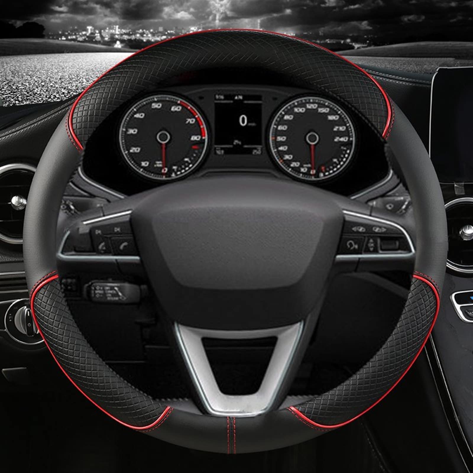 Steering Lenkradschoner Auto Lenkradbezug Mikrofaser 38cm rutschfest Für Seat Für Tarraco Für Arona Für Ateca Für Ibiza Für Toledo Für MII Für Leon Für Arosa Für Exeo ST Lenkradhülle Auto (Größe : RE Steering Lenkradschoner Auto Lenkradbezug Mikrofaser 38cm rutschfest Für Seat Für Tarraco Für Arona Für Ateca Für Ibiza Für Toledo Für MII Für Leon Für Arosa Für Exeo ST Lenkradhülle Auto (Größe : RE von USSIGN