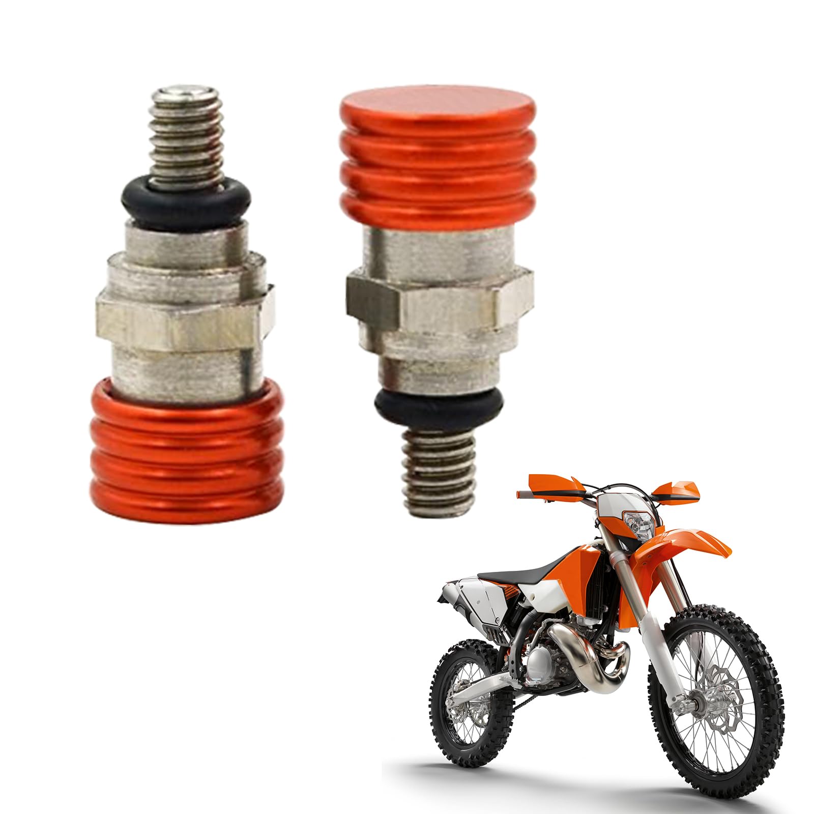 USTPO Motorrad M4 0,7 mm Druckentlastung CNC Aluminium passend für K.T.M. SX SXF EXC SMR 125 150 250 350 450 alle Modelle Fahrräder – Orange von USTPO