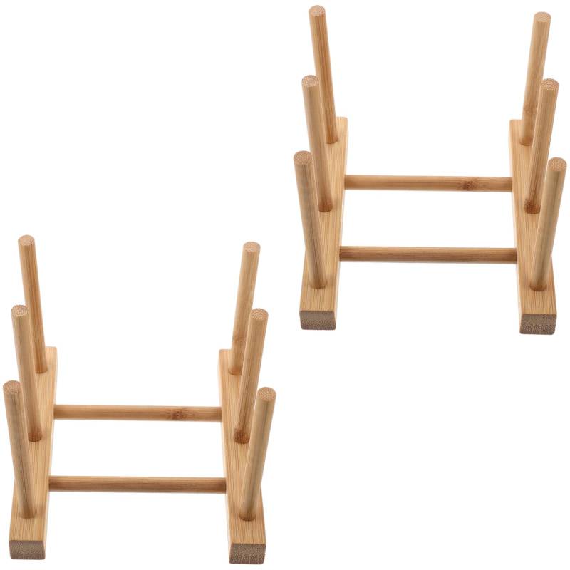 UTHCLO 2stücke Cup Drying Rack Aus Bambus Stabiler Becher Abtropfständer Für Tassen Und Flaschen Praktischer Organizer Für Küche Teiliges von UTHCLO