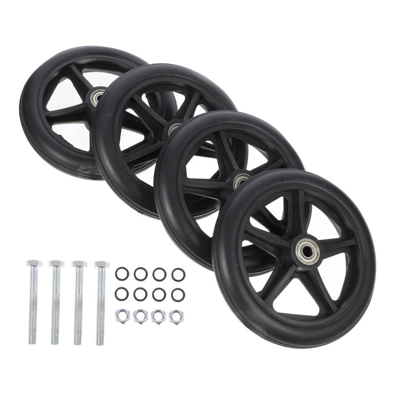 UTHCLO Rollstuhlräder Vorderrad Teiliges Tragbares Zubehör für Rollstühle Vollgummireifen Universelle Ersatzräder für und Gehhilfen zu Installieren von UTHCLO