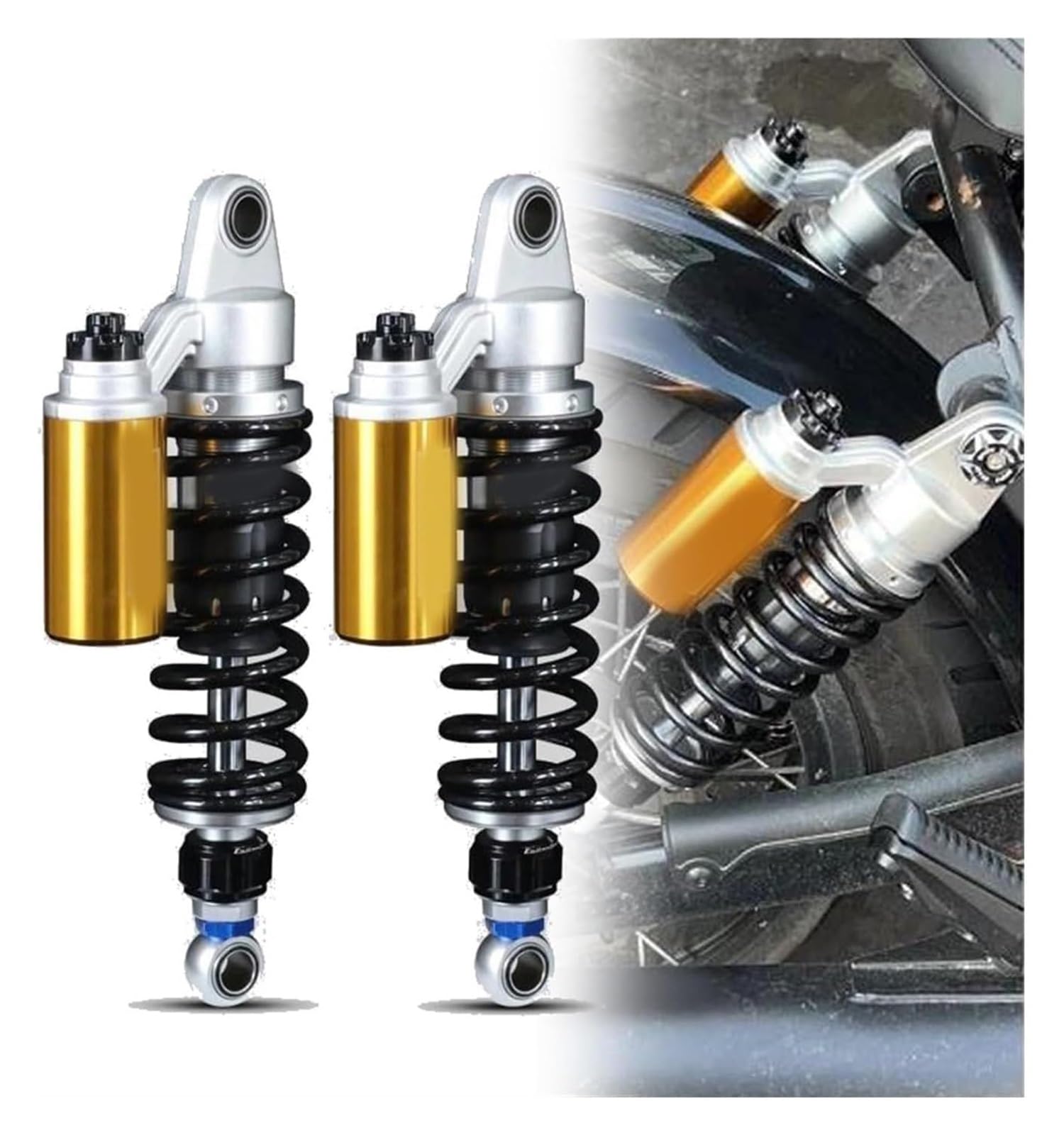 Motorrad Stoßdämpfer Hinten Für H&Arley Für D&avidson Wide Glide Hinterrad-Stoßdämpfer-Modifikationszubehör 320MM 330MM Motorrad-Stoßdämpfer(Gold 320mm) von UTONGMU