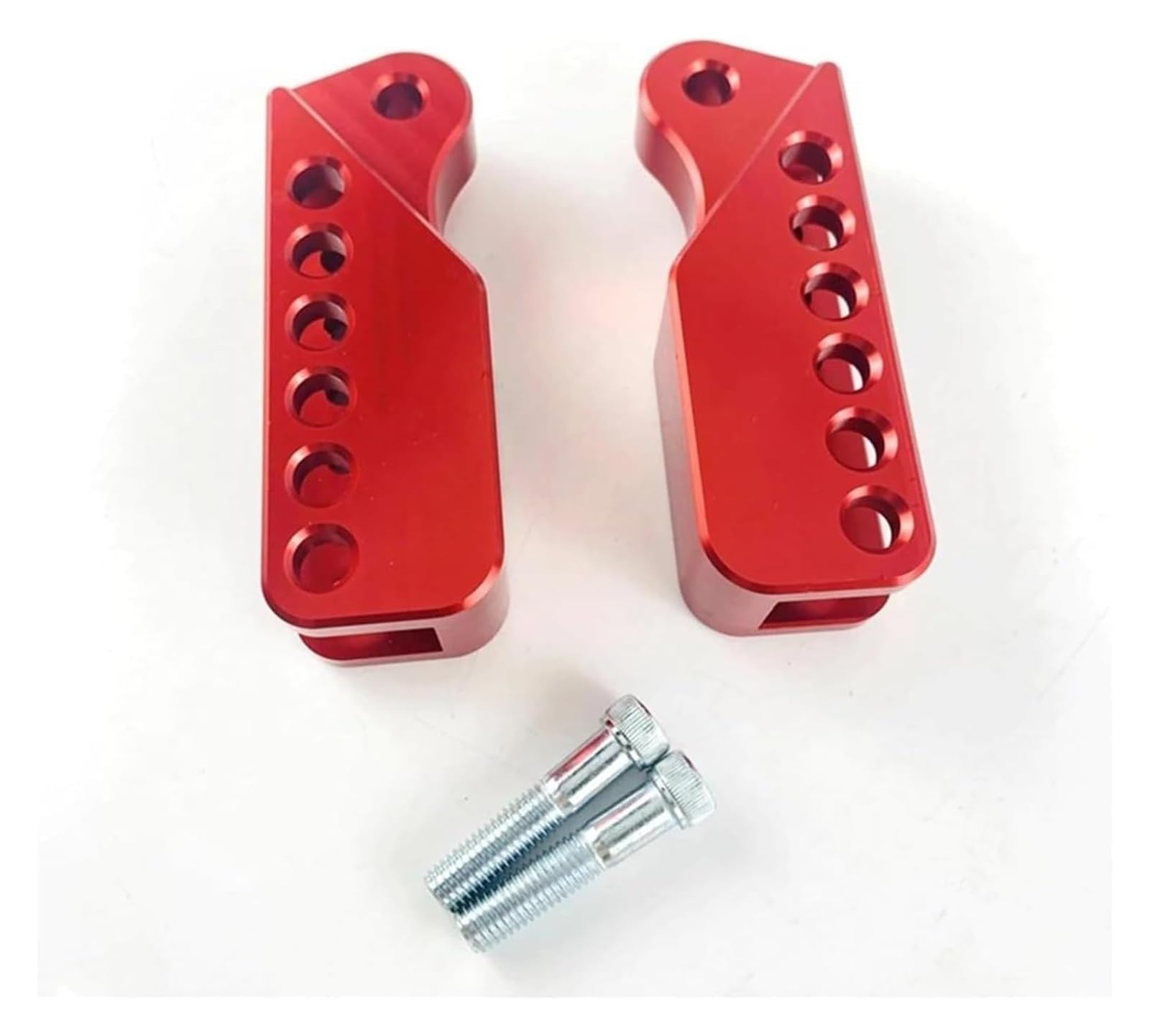 Motorrad Stoßdämpfer Hinten Für S&uzuki Scooter Motorrad-Hinterrad-Stoßdämpfer Rückwärtsadapter Erhöhung Refit Universal-Motorrad-Hinterrad-Stoßdämpfer(Red 6 Holes 1pair) von UTONGMU