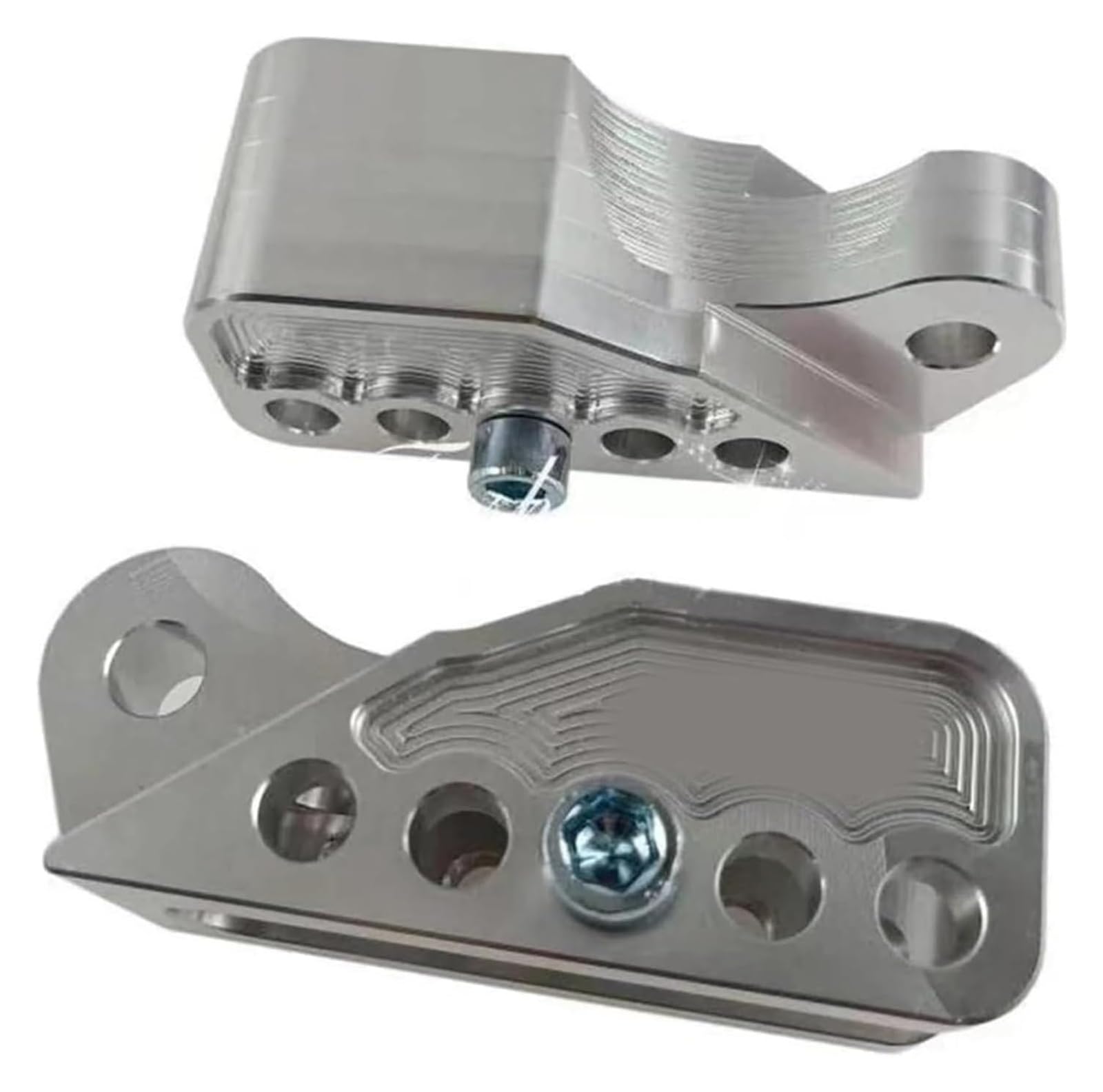 Motorrad Stoßdämpfer Hinten Für S&uzuki Scooter Motorrad-Hinterrad-Stoßdämpfer Rückwärtsadapter Erhöhung Refit Universal-Motorrad-Hinterrad-Stoßdämpfer(Silver 5 Holes 1pair) von UTONGMU