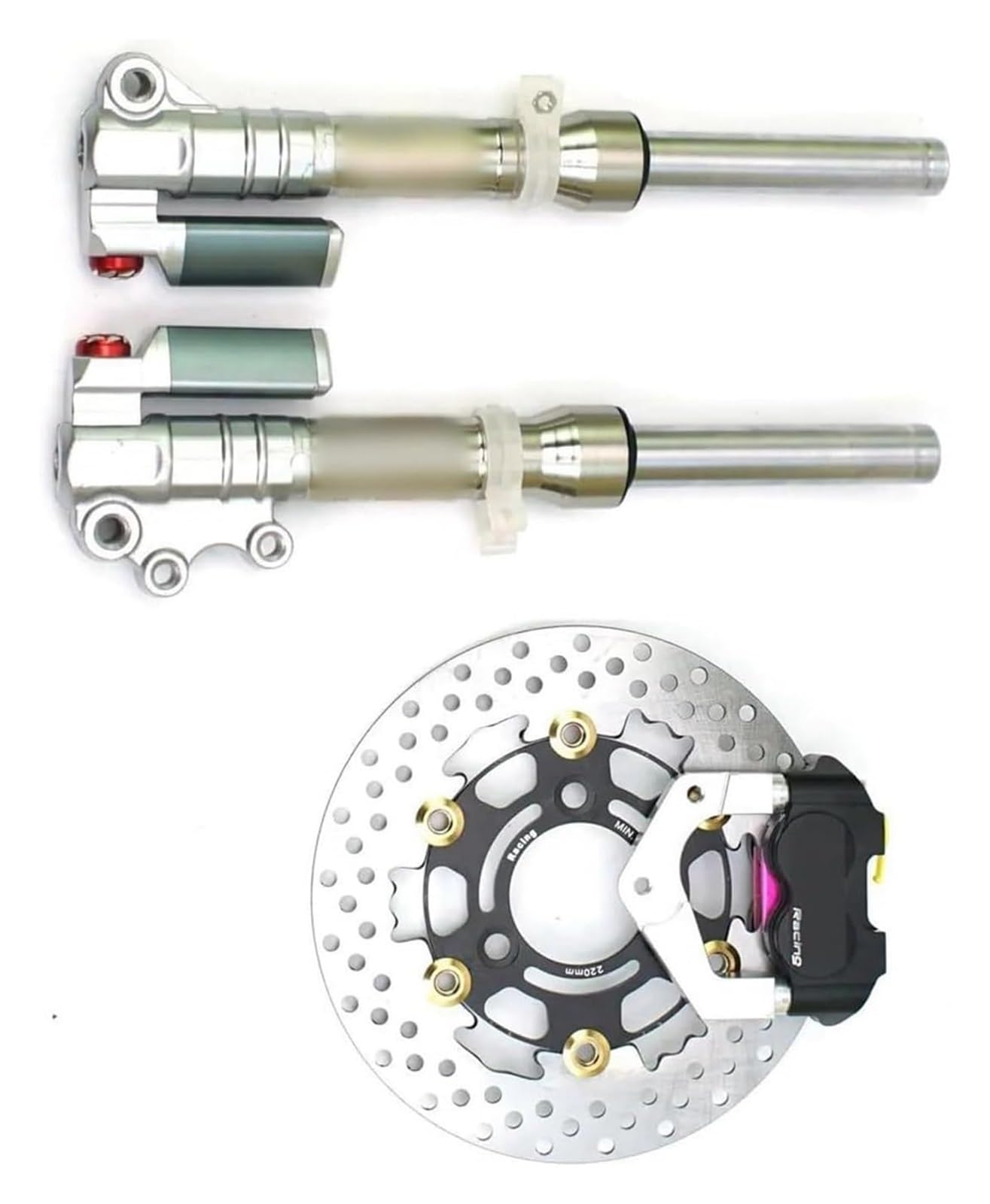 Motorrad Stoßdämpfer Hinten Für Y&amaha RSZ Froce Jog Fuxi Little Turtle King 360MM 27 Kern Motorrad Vorderradgabel Stoßdämpfer Hinterrad Stoßdämpfer(220 Black Kit) von UTONGMU