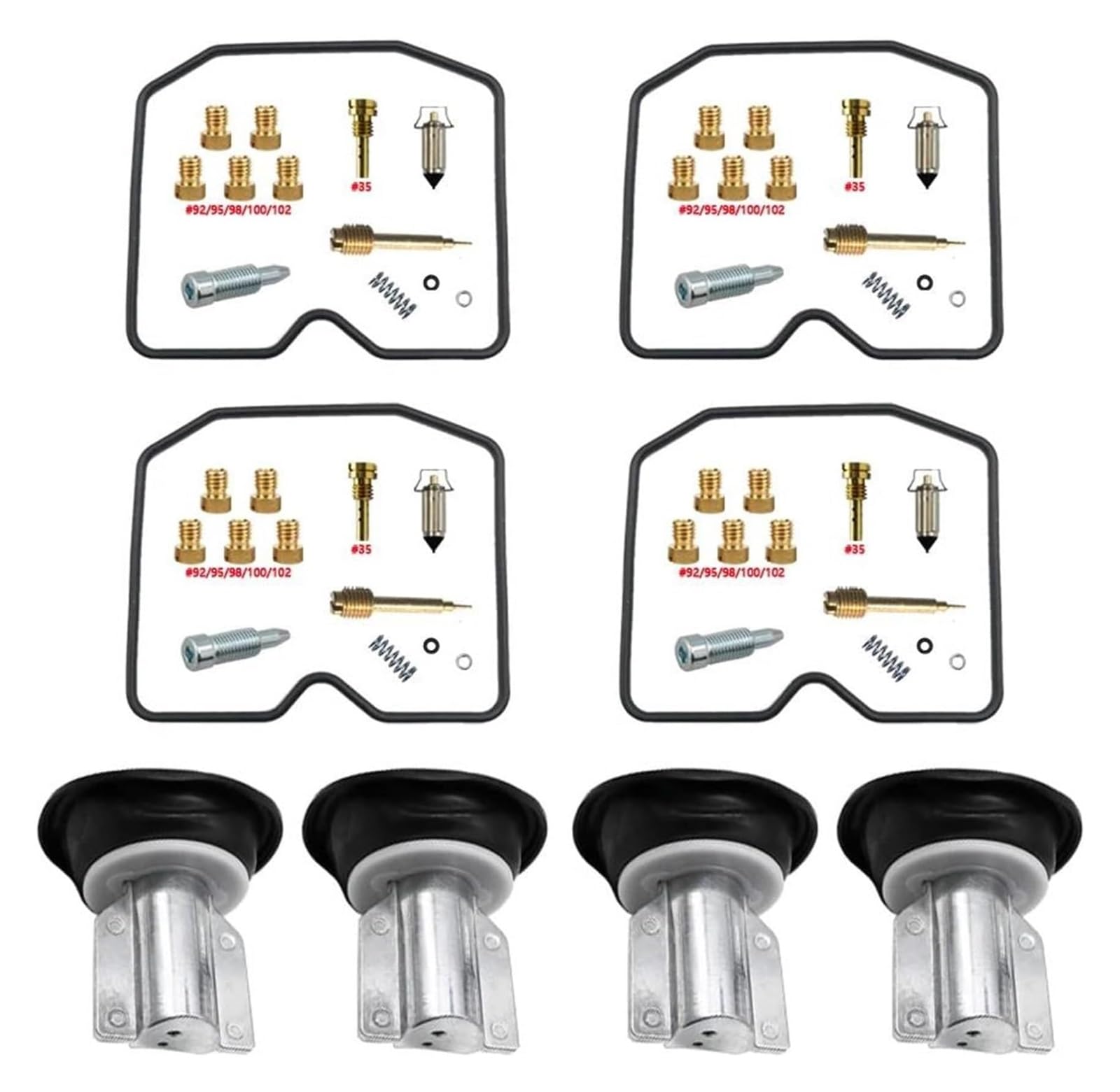 Vergaser Membran Reparatursatz Für K&awasaki Für Zephyr 1100 ZR1100 1992-1996 Motorradvergaser-Reparatursatz Schwimmende Nadeldichtungsteile(X6) von UTONGMU