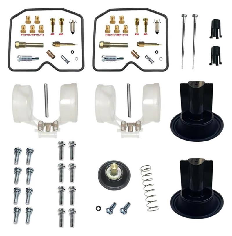Vergaser Membran Reparatursatz Für K&awasaki ZZR250 Für Ninja 250R GPX250R EX250-F 1988-2007 Motorradvergaser Reparaturkolben Membran Schwimmer Aircut Teile von UTONGMU