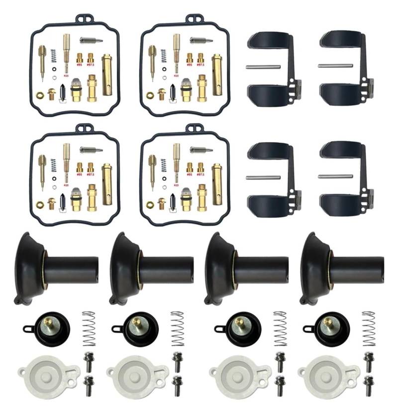 Vergaser Membran Reparatursatz Für Y&amaha Für RoyalStar XVZ1300 XVZ13AT 1996-2000 Motorradvergaser Reparatur Membran Schwimmer Carb Rebuild Kits(Black 2) von UTONGMU