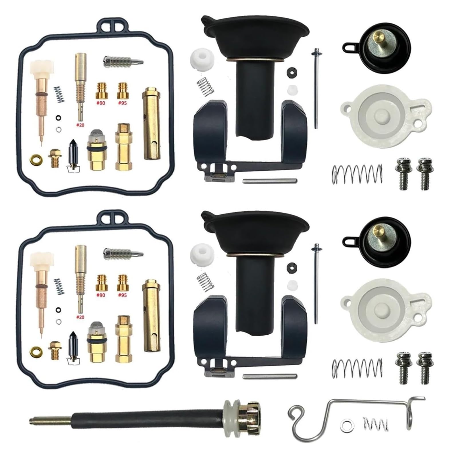 Vergaser Membran Reparatursatz Für Y&amaha Für V-Star Für DRAGSTAR XVS650 Motorradvergaser Reparatur Schwimmermembran Aircut Drosselschraube Umbausätze(Black 1) von UTONGMU