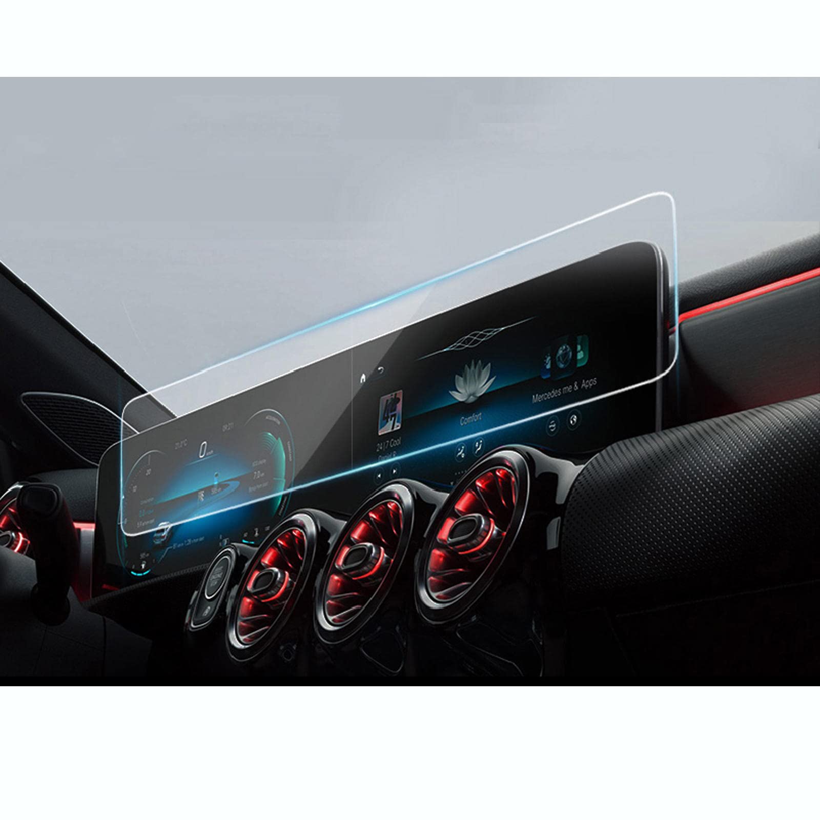 UTOYA Auto-GPS-Navigationsfolie, LCD-Bildschirm, Schutzfolie aus gehärtetem Glas, passend für Mercedes Benz A-Klasse W177 2019–2023 von UTOYA