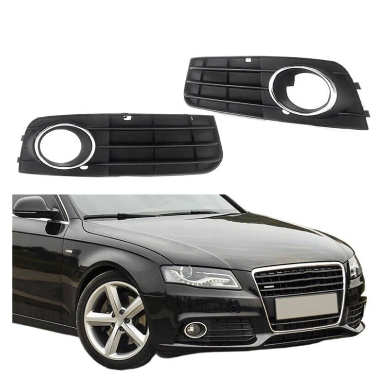 UTSKWD 1 Paar Auto-Frontstoßstange Nebelscheinwerfer Lampe Unterer Kühlergrill Grillabdeckung, Kompatibel mit Audi A4 B8 2008 2009 2010 2011 2012 8K0807681 8K0807682 von UTSKWD