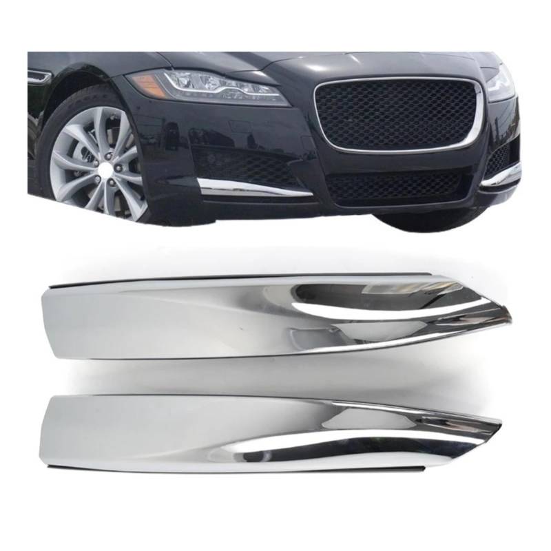 UTSKWD 1 Paar Chrom-Frontstoßstange, Nebelscheinwerfer, Kühlergrill, Einsatz, Zierleiste, Zierleiste | Kompatibel mit Jaguar XF 2016 2017 2018 2019 2020 von UTSKWD