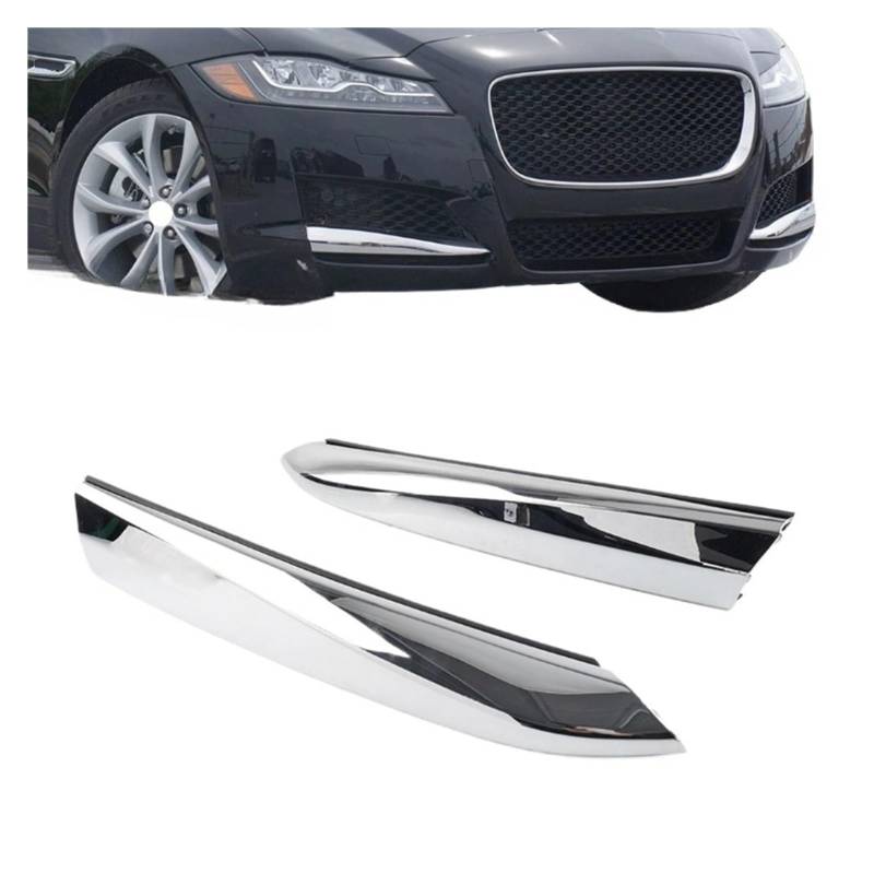 UTSKWD 1 Paar Chrom-Frontstoßstange, Nebelscheinwerfer, Kühlergrill, Einsatz, Zierleiste, Zierleiste | Kompatibel mit Jaguar XF 2016 2017 2018 2019 2020 von UTSKWD
