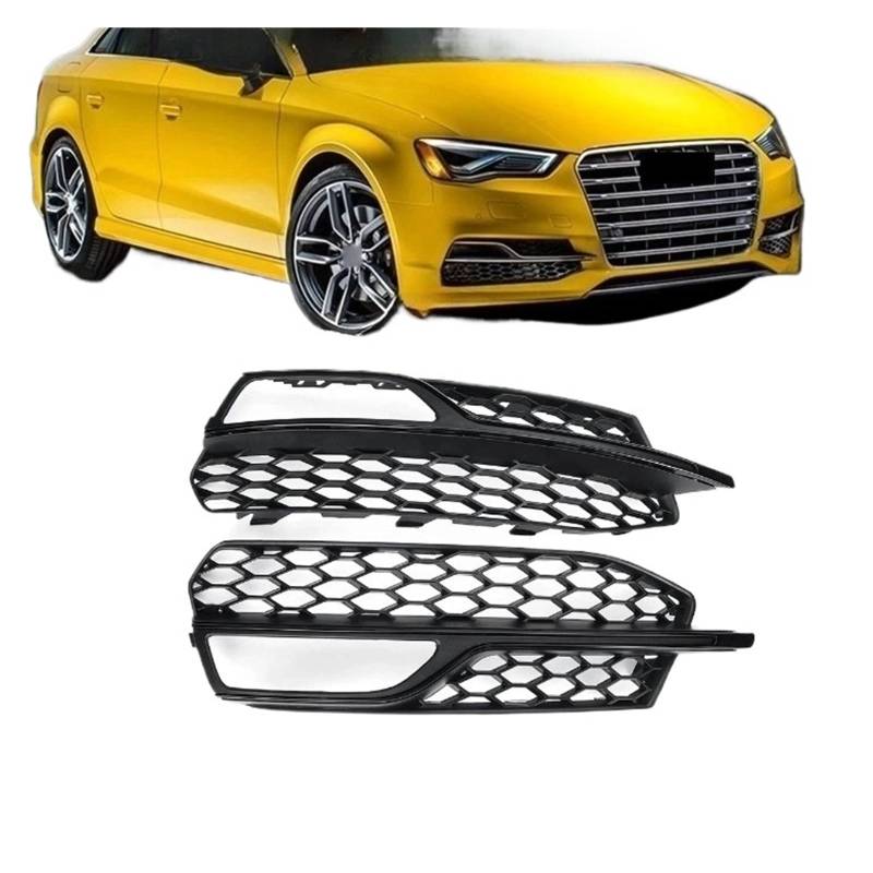 UTSKWD 1 Paar Nebelscheinwerfergitter for die Frontstoßstange 8V3807682L 8V3807682G, kompatibel mit Audi A3 S-Line S3 2014 2015 2016(Glossy Black) von UTSKWD