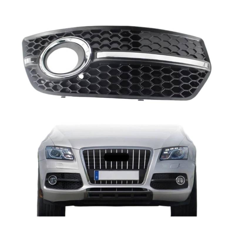 UTSKWD 1x Auto ABS Frontstoßstangengrill Nebelscheinwerfer Lampenabdeckungen Dekorationsleiste | Kompatibel mit Audi Q5 2009-2011 8R0807681A | 8R0807682A(Right) von UTSKWD