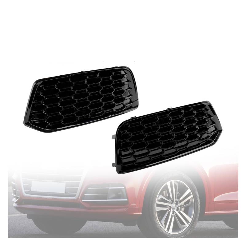 UTSKWD 2 STÜCKE Frontstoßstangenabdeckung Kühlergrill Grillblende Einsatz ， Kompatibel mit Audi Q5 2018-2022 Mesh-Autozubehör von UTSKWD