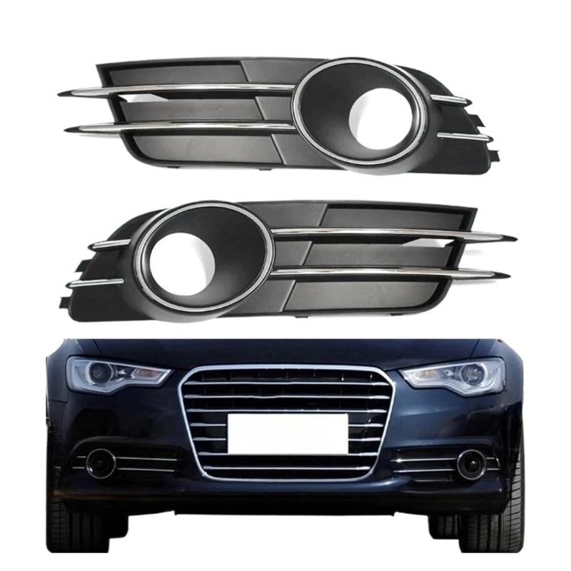 UTSKWD 2 Stück 4GD807681B | 4GD807682B Nebelscheinwerfer-Kühlergrillabdeckung for die untere Stoßstange mit Loch | Kompatibel mit Audi A6 C7 2011 2012 2013 2014 2015 von UTSKWD