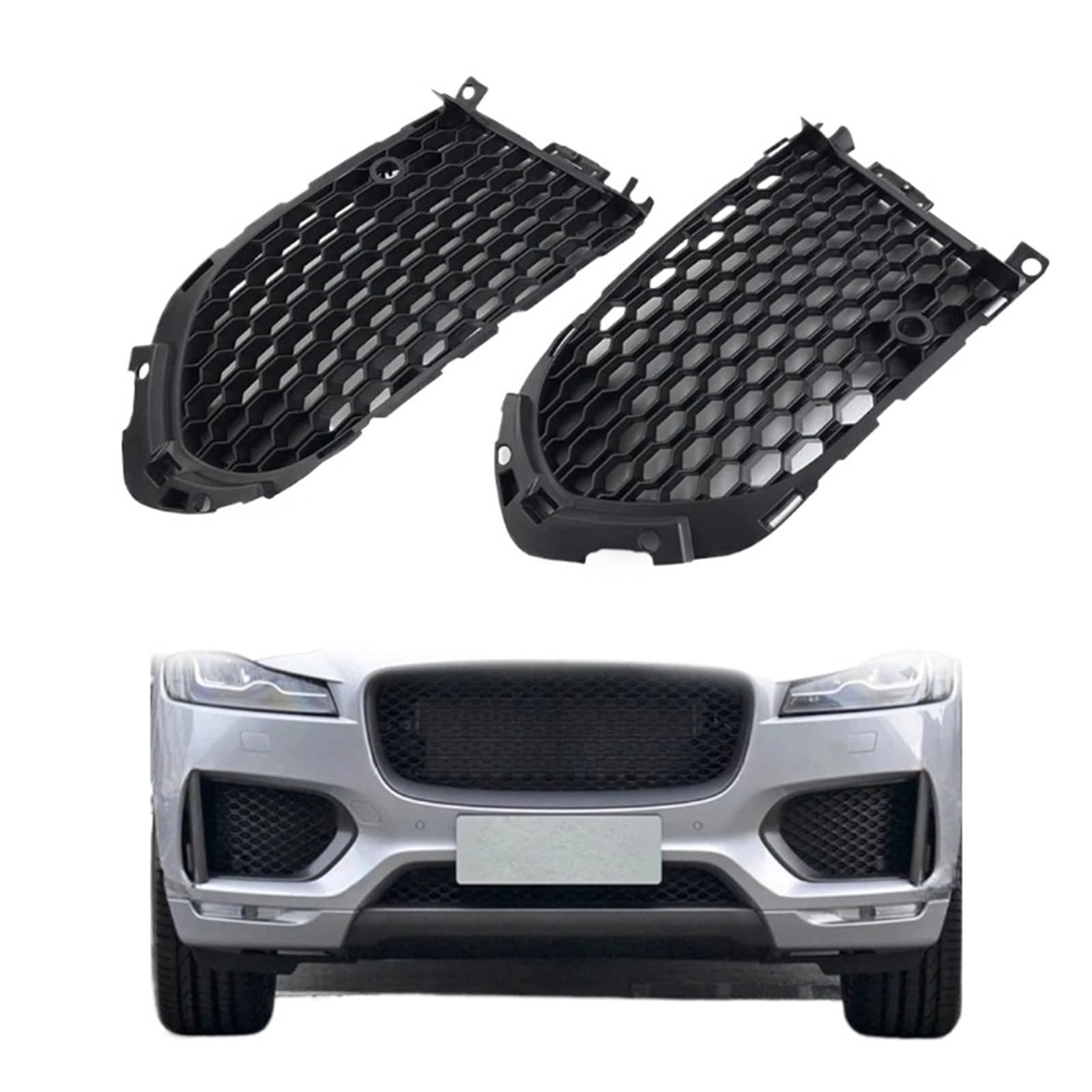 UTSKWD 2 Stück Auto-Frontstoßstangen-Nebelscheinwerfer-Kühlergrill mit offenem Netz und PDC | Kompatibel mit Jaguar F-Pace 2016 2017 2018 2019 2020 UTSKWD 2 Stück Auto-Frontstoßstangen-Nebelscheinwerfer-Kühlergrill mit offenem Netz und PDC | Kompatibel mit Jaguar F-Pace 2016 2017 2018 2019 2020 von UTSKWD