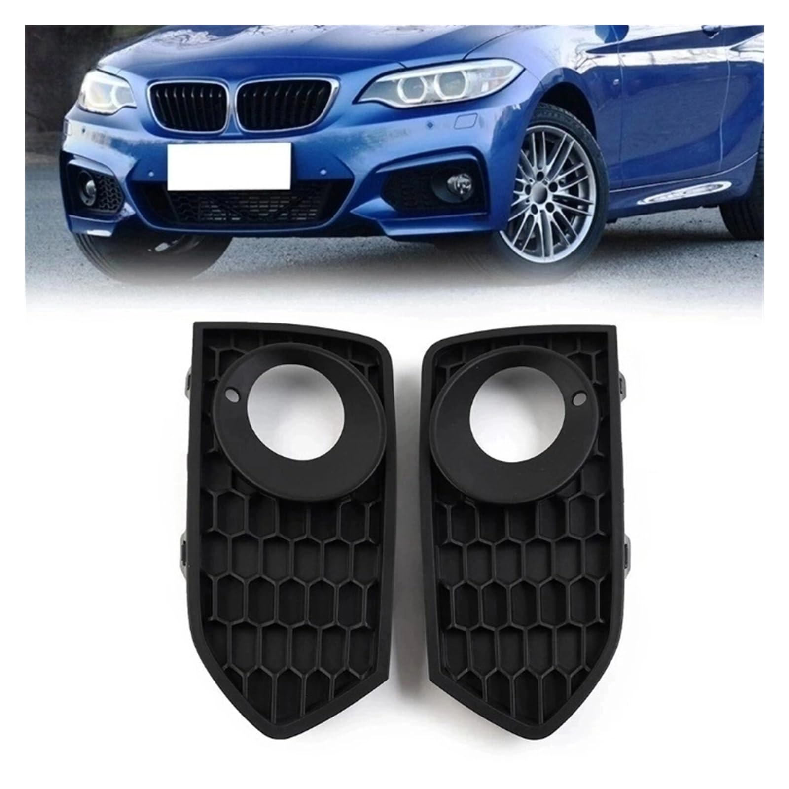 UTSKWD 2-teiliges Auto-Nebelscheinwerfer-Kühlergrill mit geschlossenem Netz for die Frontstoßstange mit Lichtloch | Kompatibel mit BMW 2er F22 F23 UTSKWD 2-teiliges Auto-Nebelscheinwerfer-Kühlergrill mit geschlossenem Netz for die Frontstoßstange mit Lichtloch | Kompatibel mit BMW 2er F22 F23 von UTSKWD