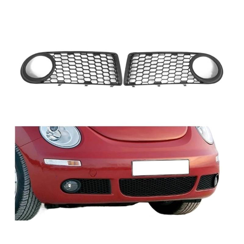 UTSKWD 2 x Auto-Nebelscheinwerfergitter mit Wabenstruktur for die Frontstoßstange mit Lichtloch, kompatibel mit Volkswagen Beetle 2005 2006 2007 2008 2009 2010 1C0807684B01C VW1039151 von UTSKWD
