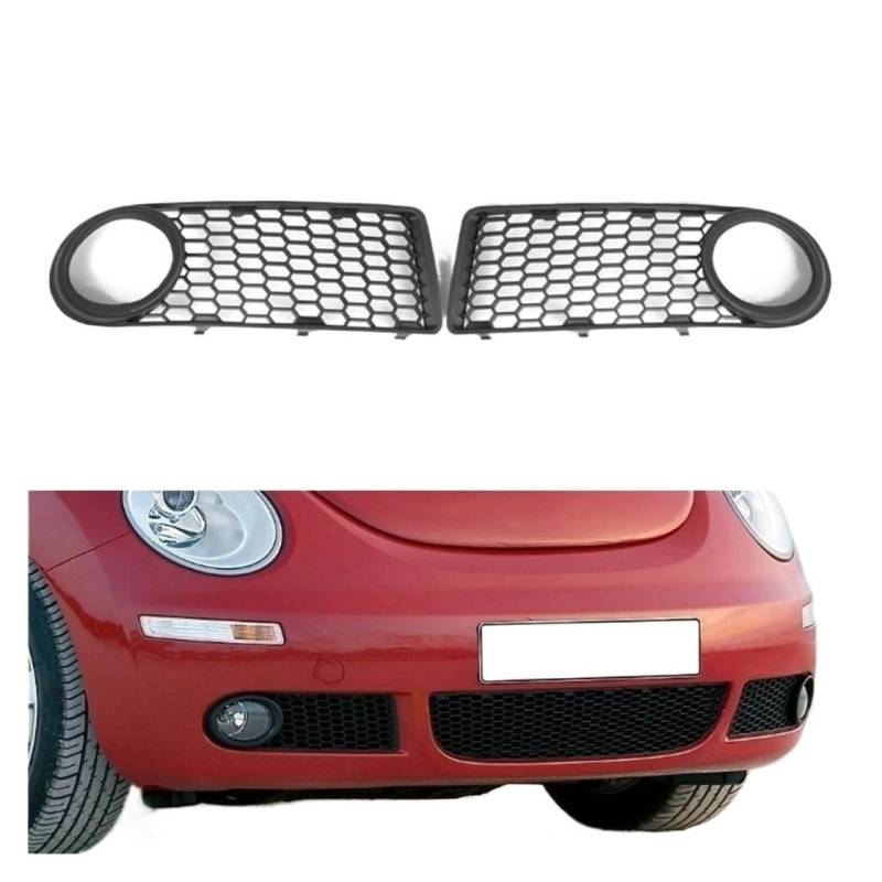 UTSKWD 2x Auto-Nebelscheinwerfergitter mit Wabenstruktur for die Frontstoßstange mit Lichtloch | Kompatibel mit Volkswagen Beetle 2005 2006 2007 2008 2009 2010 1C0807684B01C | VW1039151 von UTSKWD