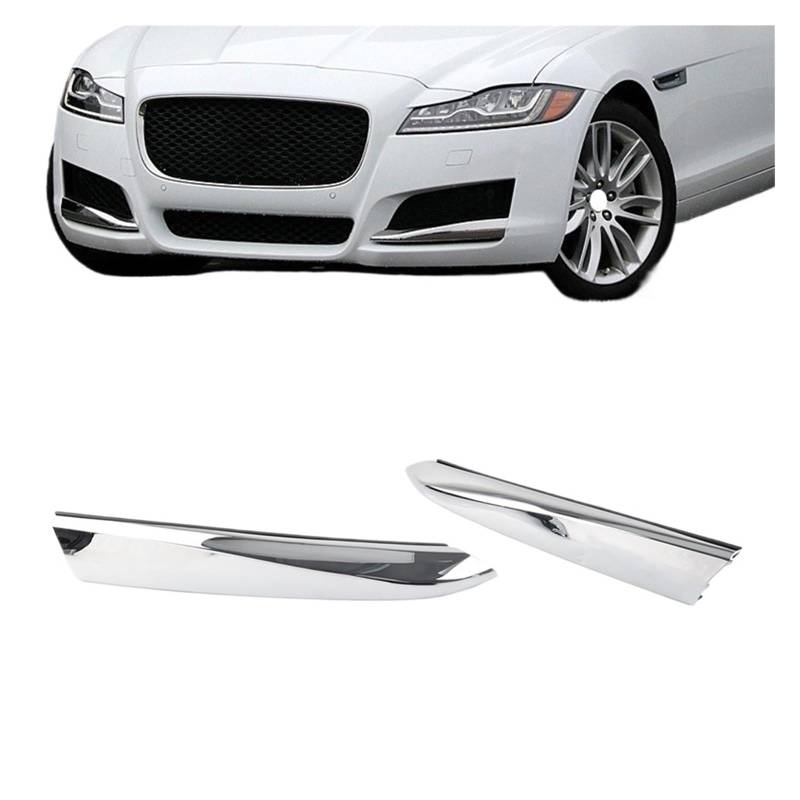 UTSKWD Auto-Frontstoßstange, Nebelscheinwerfer, Kühlergrill, Einsatz, Formleiste, Abdeckung | Kompatibel mit Jaguar XF 2016 2017 2018 2019 2020, Chrom(Left+Right) von UTSKWD