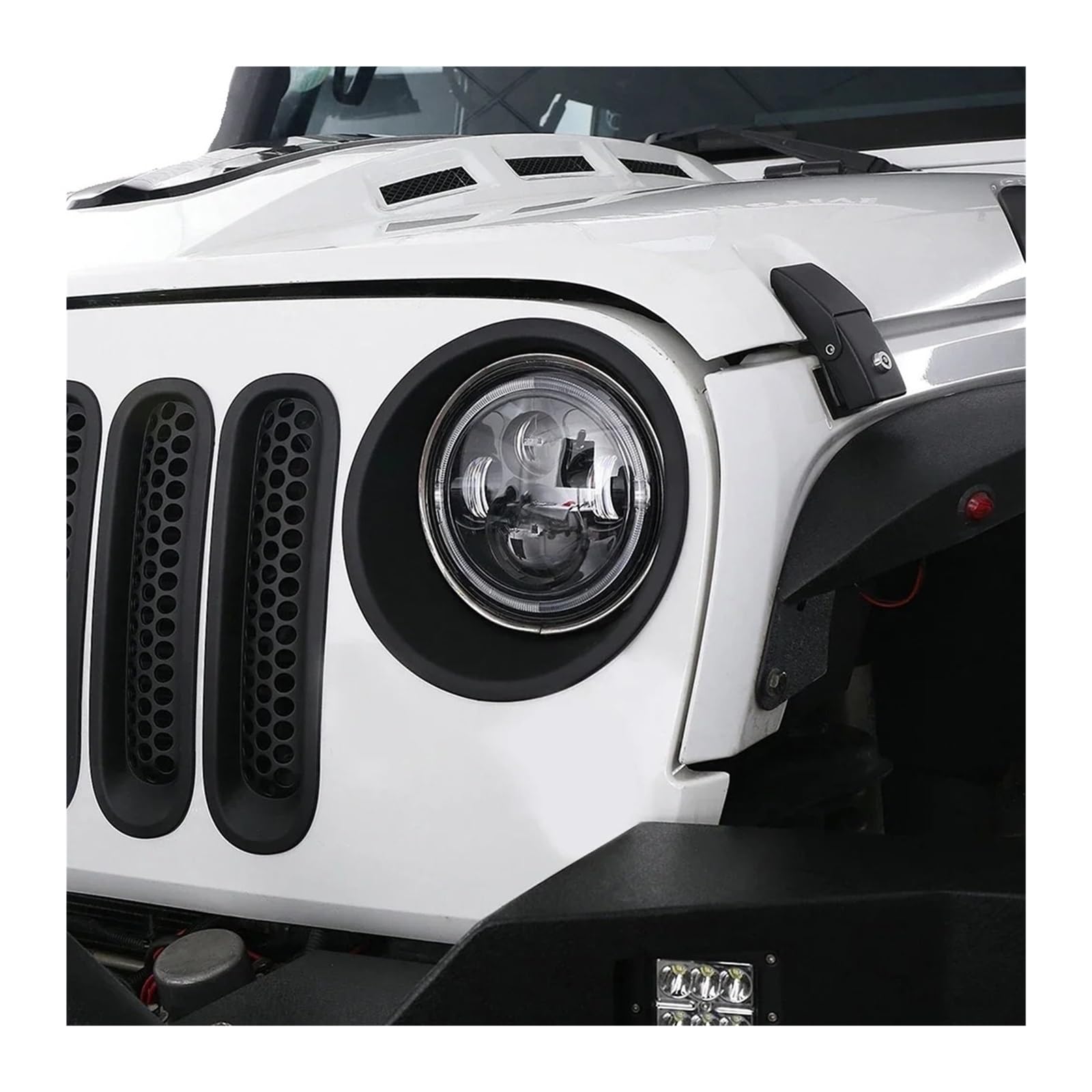 UTSKWD Blenden for Scheinwerferblenden for das Auto | Kompatibel mit Jeep Wrangler JK 2007–2017 Doppelseitige Klebebänder in Automobilqualität, ABS, 240 x 73 mm(Left Trim Cover Bezels 1PCS) von UTSKWD