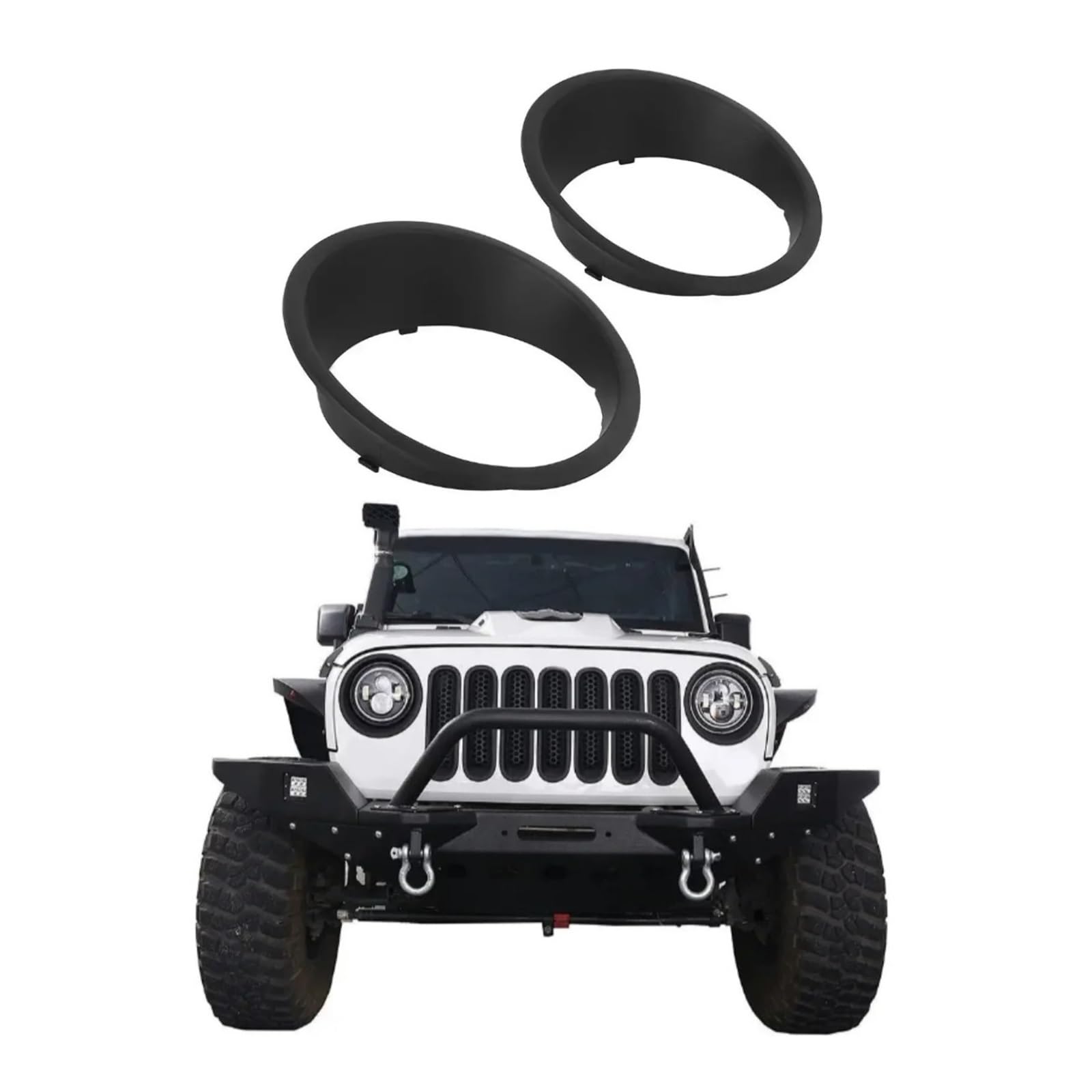 UTSKWD Blenden for Scheinwerferblenden for das Auto | Kompatibel mit Jeep Wrangler JK 2007–2017 Doppelseitige Klebebänder in Automobilqualität, ABS, 240 x 73 mm(Pair Trim Cover Bezels 2PCS) von UTSKWD