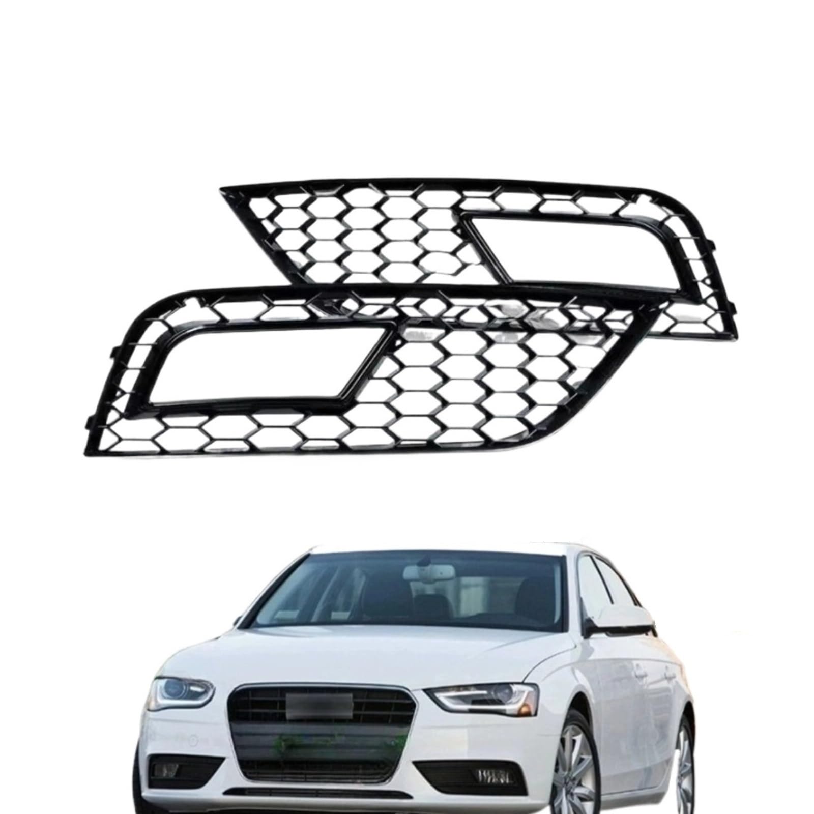 UTSKWD Blendrahmen for Nebelscheinwerfer an der vorderen Stoßstange des Autos, kompatibel mit Audi A4 B8.5 Facelift-Modellen 2013 2014 2015 2016(1 Pair Black) von UTSKWD