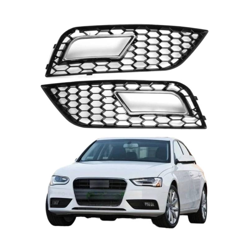 UTSKWD Blendrahmen for Nebelscheinwerfer an der vorderen Stoßstange des Autos, kompatibel mit Audi A4 B8.5 Facelift-Modellen 2013 2014 2015 2016(1 Pair Chrome Black) von UTSKWD