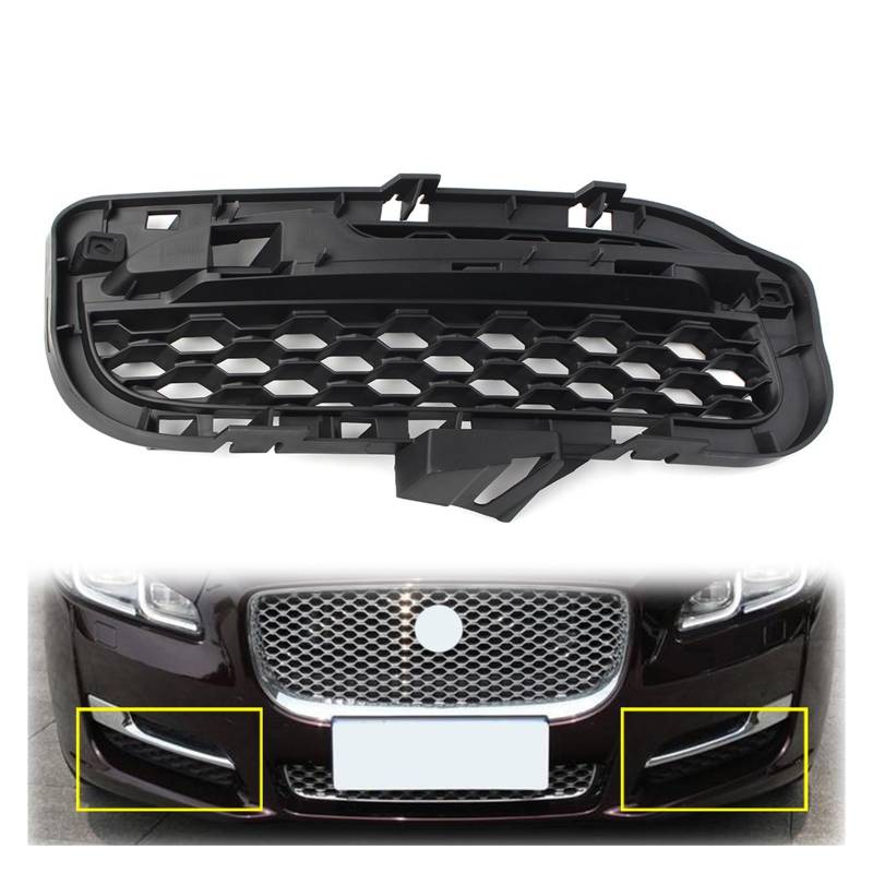 UTSKWD C2D27003 C2D27005 Autostoßstange Nebelscheinwerfergitter Nebelscheinwerfer Grillschutz ABS-Verkleidung | Kompatibel mit Jaguar XJ 2016 2017 2018 2019 2020 2021(Right) von UTSKWD