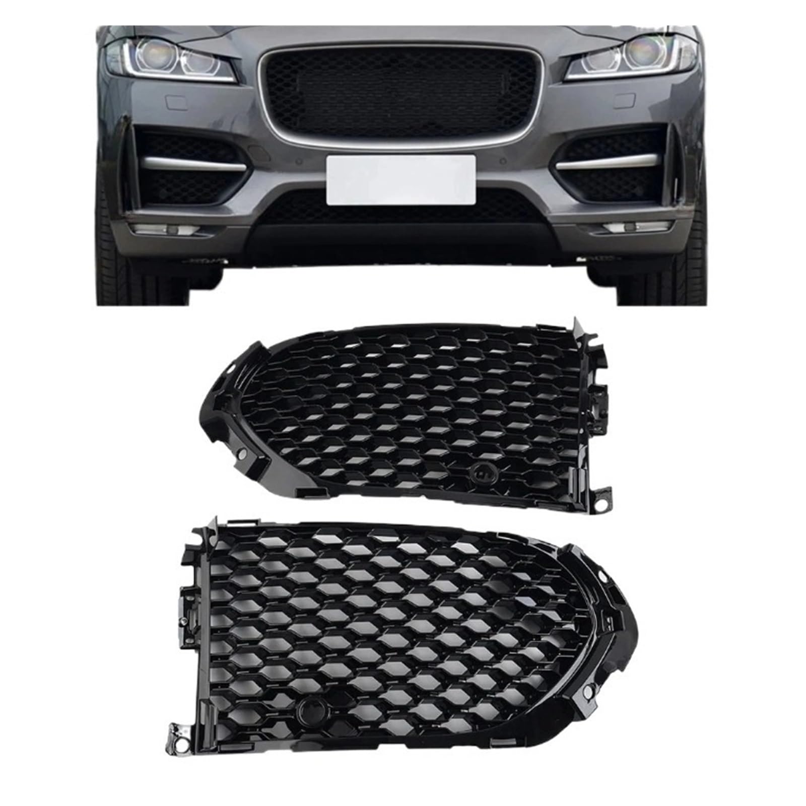 UTSKWD CU62191BL | CU62151BL Auto-Frontstoßstangen-Nebelscheinwerfer-Lampengrill mit offenem Gitter und PDC | Kompatibel mit Jaguar F-Pace 2016 2017 2018 2019 2020 UTSKWD CU62191BL | CU62151BL Auto-Frontstoßstangen-Nebelscheinwerfer-Lampengrill mit offenem Gitter und PDC | Kompatibel mit Jaguar F-Pace 2016 2017 2018 2019 2020 von UTSKWD