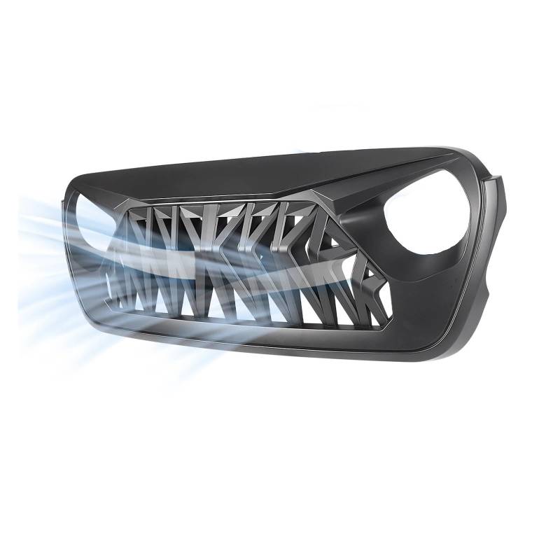 UTSKWD Frontgrillabdeckung Haifisch-Kühlergrillschutz | Kompatibel mit Jeep Wrangler JL/Kompatibel mit Gladiator JT 2018-2025 von UTSKWD