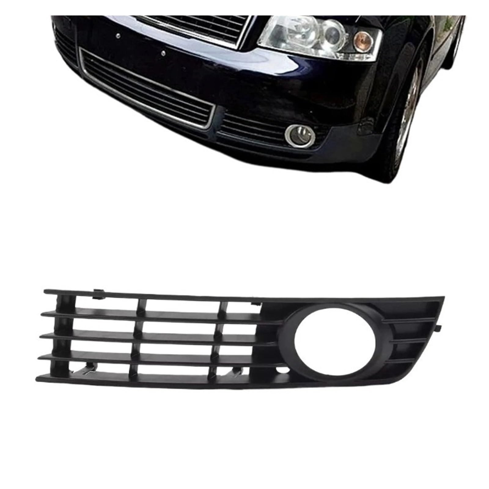 UTSKWD Kühlergrill for Nebelscheinwerfer vorne Links und rechts, kompatibel mit Audi A4 B6 Limousine 2001–2005, Grill, Tagfahrlichtrahmen, Verkleidung aus Kunststoff(8E0807681 Left) von UTSKWD