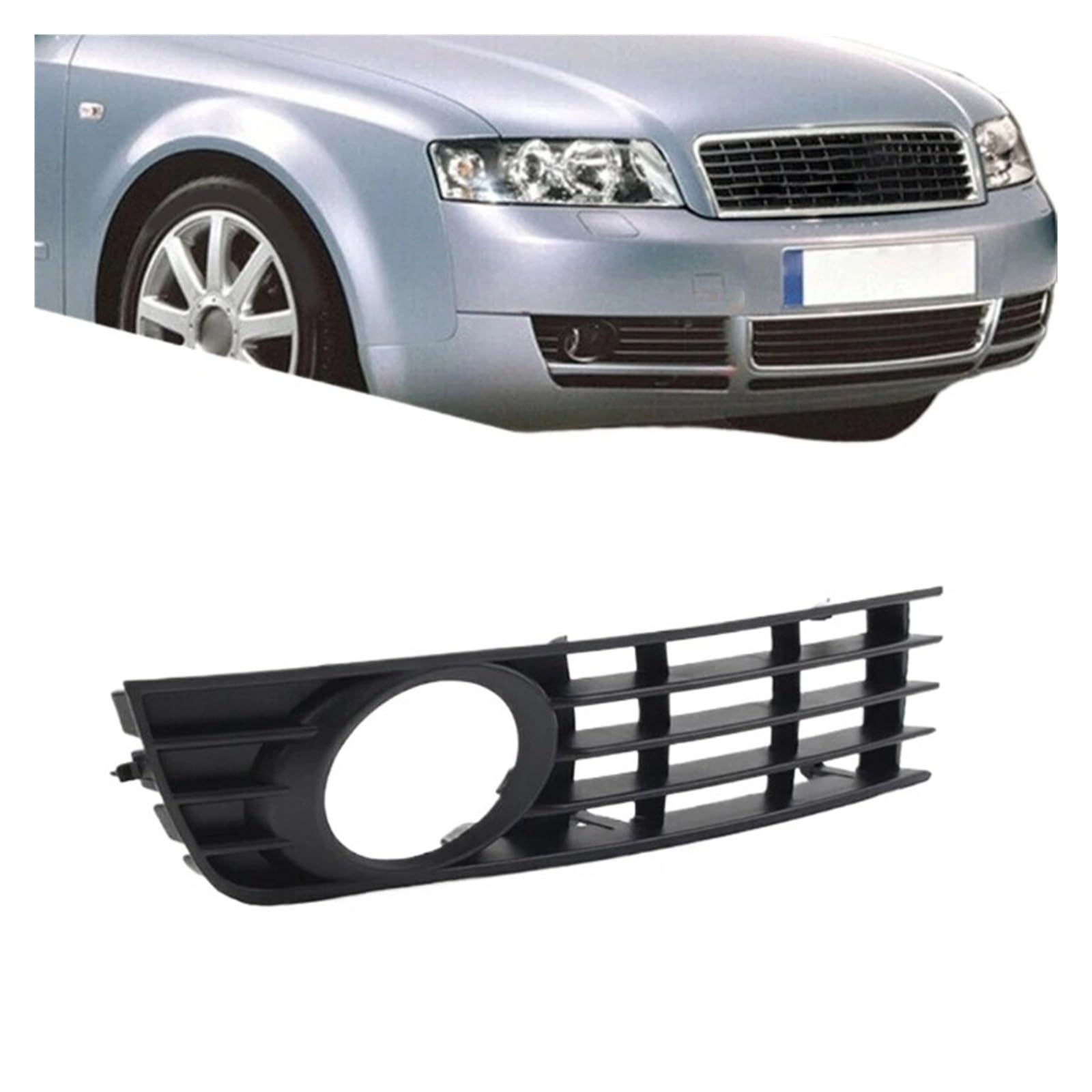 UTSKWD Kühlergrill for Nebelscheinwerfer vorne Links und rechts, kompatibel mit Audi A4 B6 Limousine 2001–2005, Grill, Tagfahrlichtrahmen, Verkleidung aus Kunststoff(8E0807682 Right) von UTSKWD