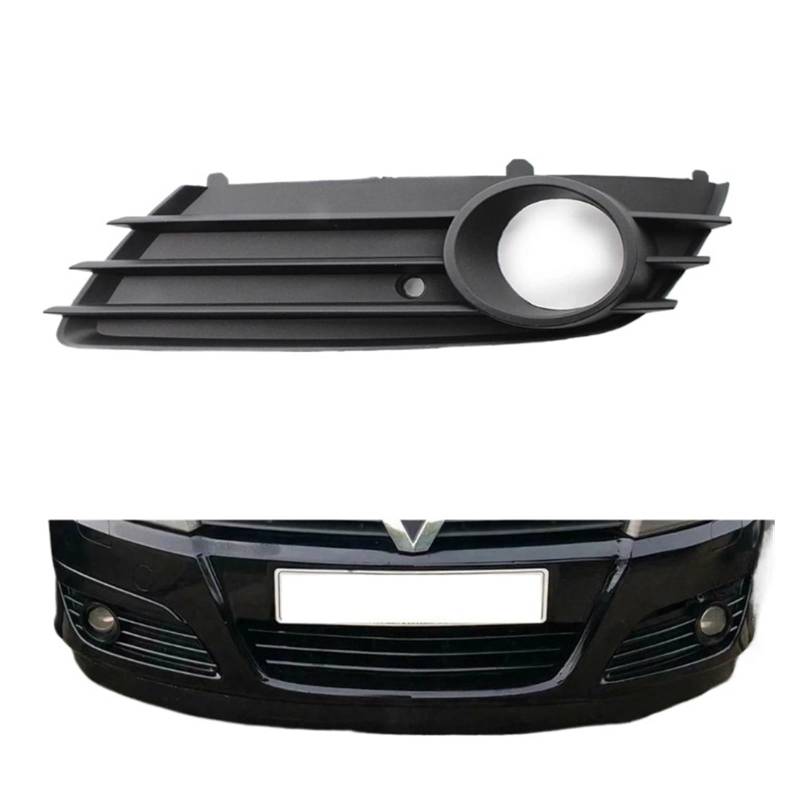 UTSKWD Kühlergrill for vordere Stoßstange, unterer Kühlergrill, linke Seite, Nebelscheinwerfergitter, schwarzes ABS, 1400305 | Kompatibel mit VAUXHALL ASTRA H 2004 2005 2006 2007 von UTSKWD