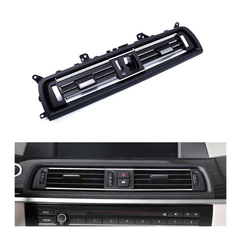 UTSKWD LHD Vorne Zentral Links Rechts Hinten Klimaanlage Verchromtes Lüftungsgitter Auslassblende, Kompatibel Mit BMW 5 Series F10 F11 2010-2017(With chrome) von UTSKWD