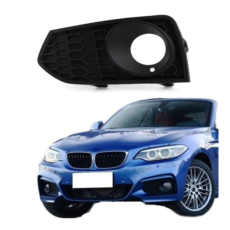 UTSKWD Nebelscheinwerfer-Kühlergrill mit geschlossenem Gitter for die Frontstoßstange mit Lichtloch 51118055319 | 51118055320 | Nur kompatibel mit BMW 2er F22 F23 M Sport(Left) von UTSKWD