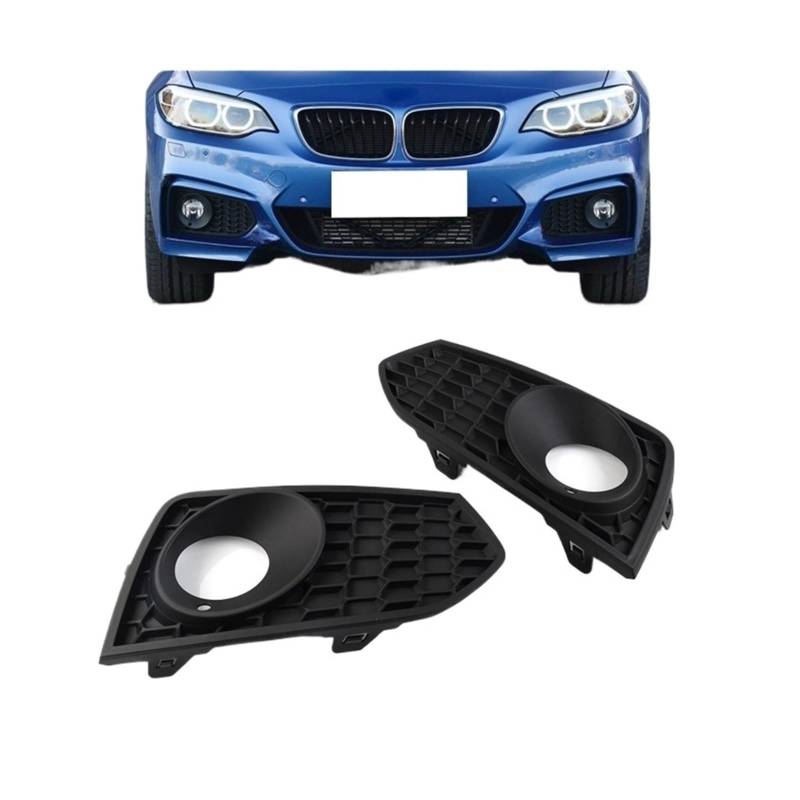 UTSKWD Nebelscheinwerfer-Kühlergrill mit geschlossenem Gitter for die Frontstoßstange mit Lichtloch 51118055319 | 51118055320 | Nur kompatibel mit BMW 2er F22 F23 M Sport(Left+Right) von UTSKWD