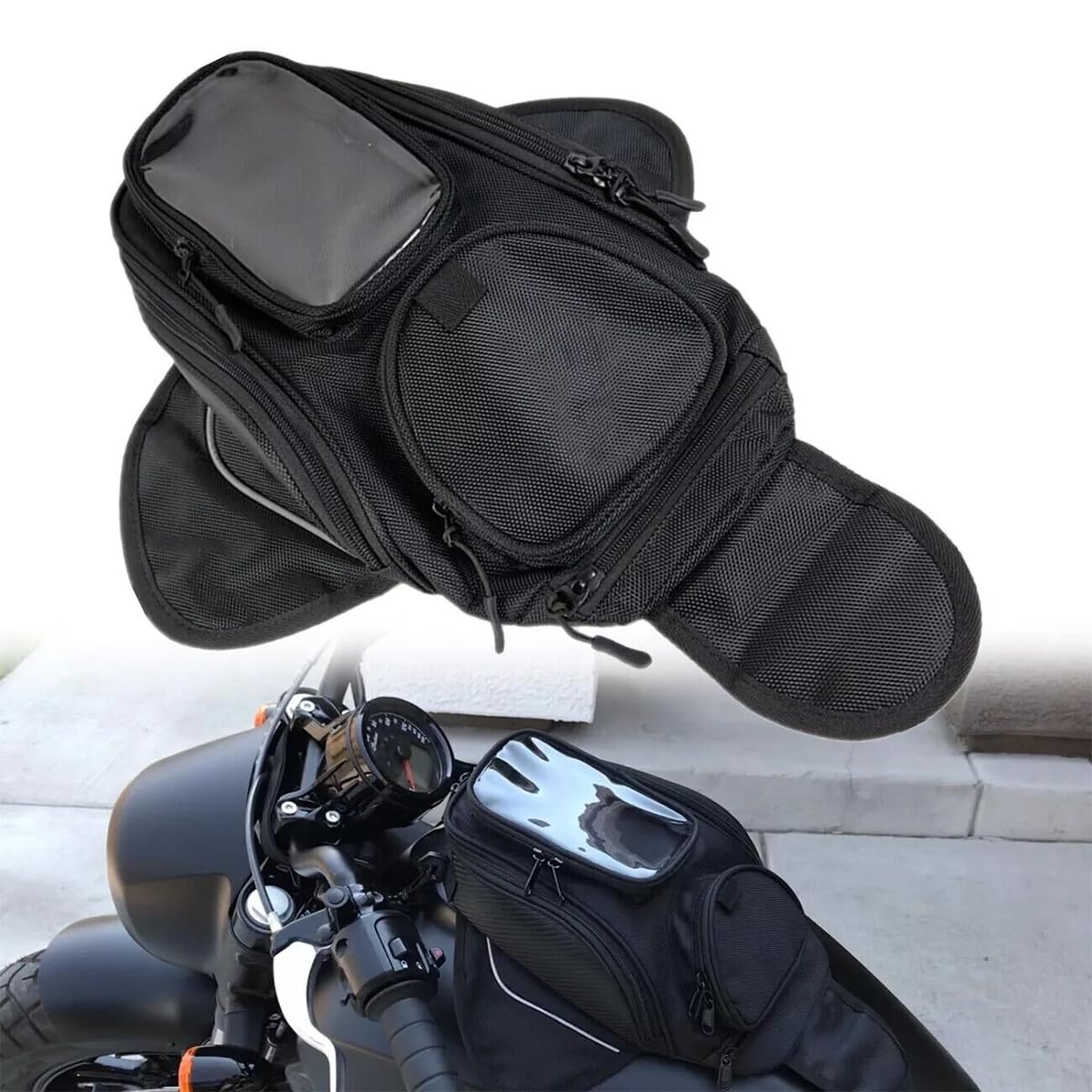 UUE Tankrucksack, Tankrucksack mit Magnet, Motorrad Tankrucksack mit 4 transparentes Fenster, Tankrucksack Motorrad Quick Lock, für eine breite Palette von Motorrädern UUE Tankrucksack, Tankrucksack mit Magnet, Motorrad Tankrucksack mit 4 transparentes Fenster, Tankrucksack Motorrad Quick Lock, für eine breite Palette von Motorrädern von UUE
