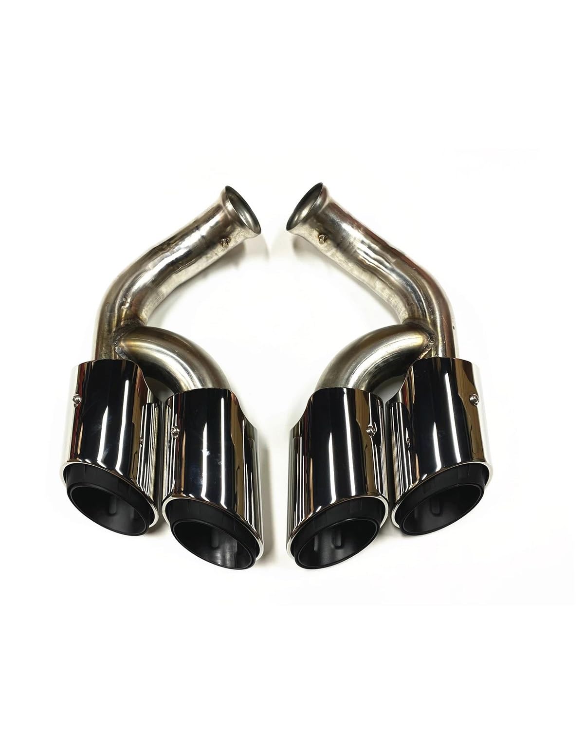 Auspuffspitze 2 Stücke Auto Hinten Vent Auspuff Endrohr Schalldämpfer Header GTS Stil Für Cayenne V6 Basis 2015-2017 Endrohrblende(Silver) von UUIUYGH