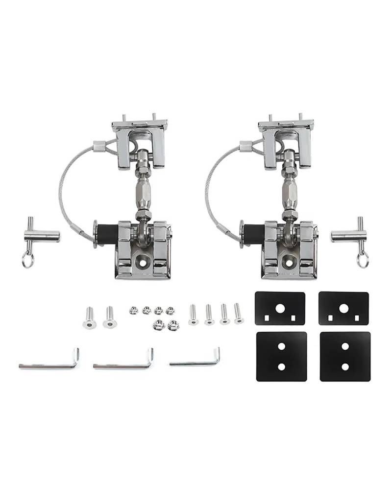 Motorhaubenschloss Für Wrangler JL Für Gladiator JT 2018 2019 2020 2021 2022 2023 Schlösser Haube Zubehör Auto Motorhaube Latch Fangen Mit Schlüssel Lock Haubenschloss(Chrome with Key) von UUIUYGH